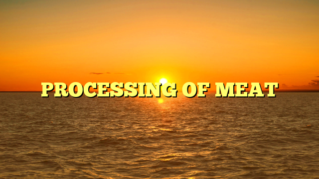 PROCESSING OF MEAT